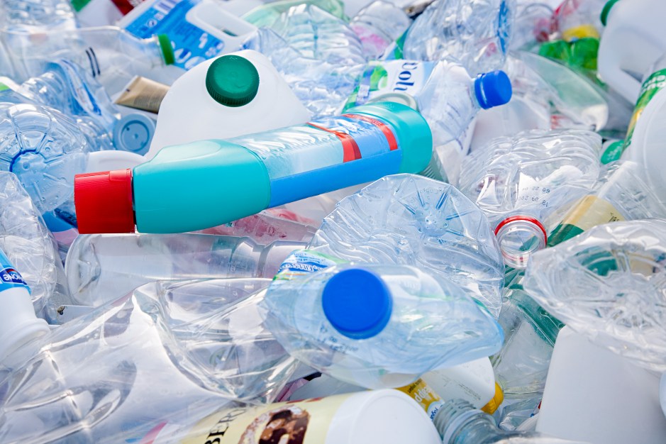 Stack of plastic bottles